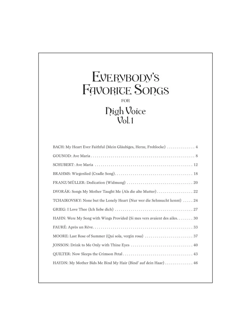 Everybody's Favorite Songs - High Voice, Vol. I - Image 2