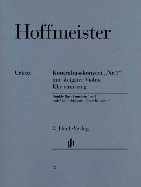 Hoffmeister: Concerto "No. 1" for Double Bass and Orchestra (with Violin obbligato)