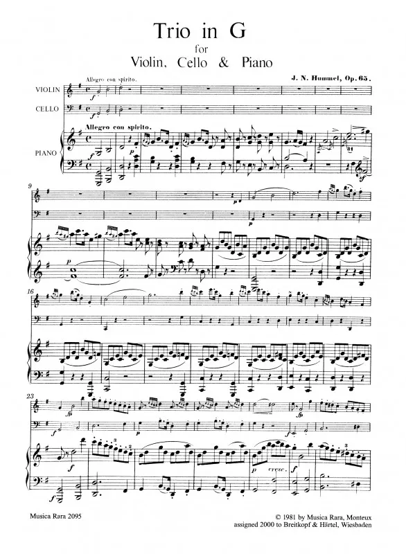 Hummel: Piano Trio in G major Op. 65 - Image 2
