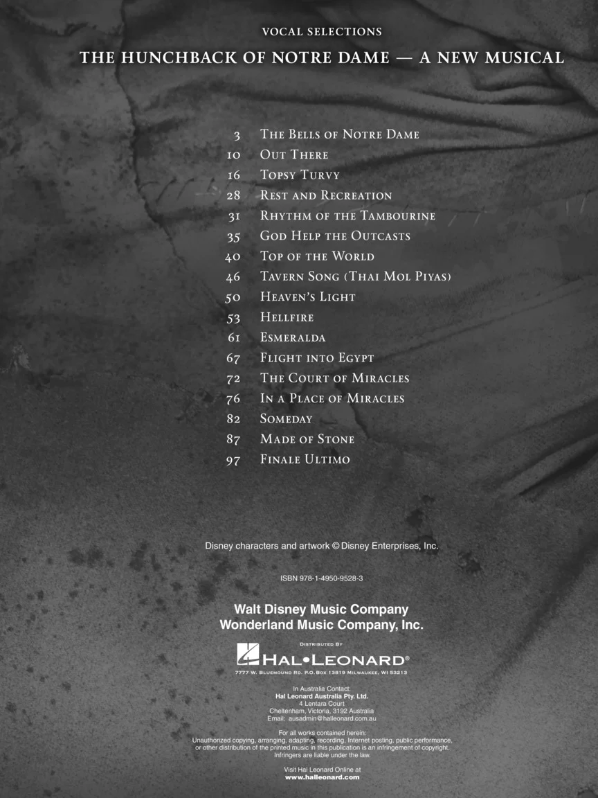 Menken: Hunchback of Notre Dame, The: The Stage Musical Vocal Selections - Image 2