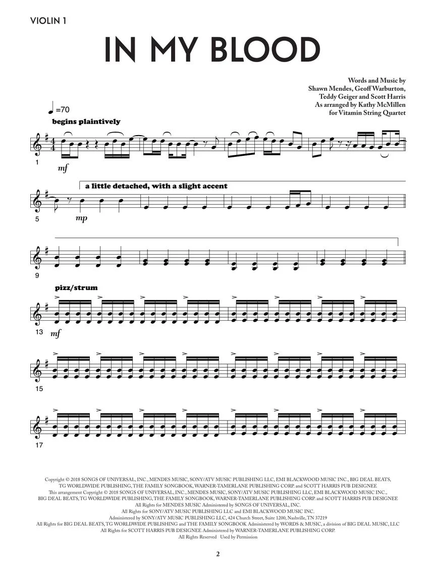In My Blood - Vitamin String Quartet from Bridgerton for String Quartet - Image 4