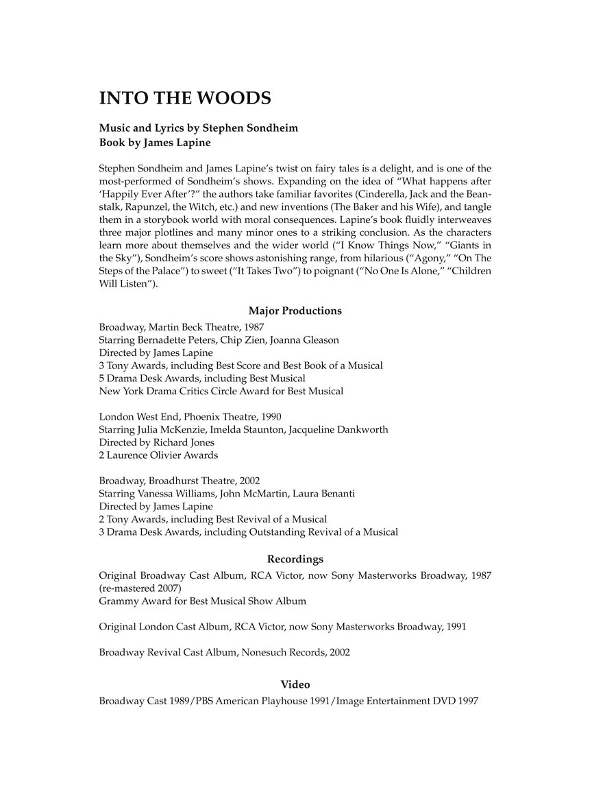 Into the Woods - Vocal Selections - Image 4