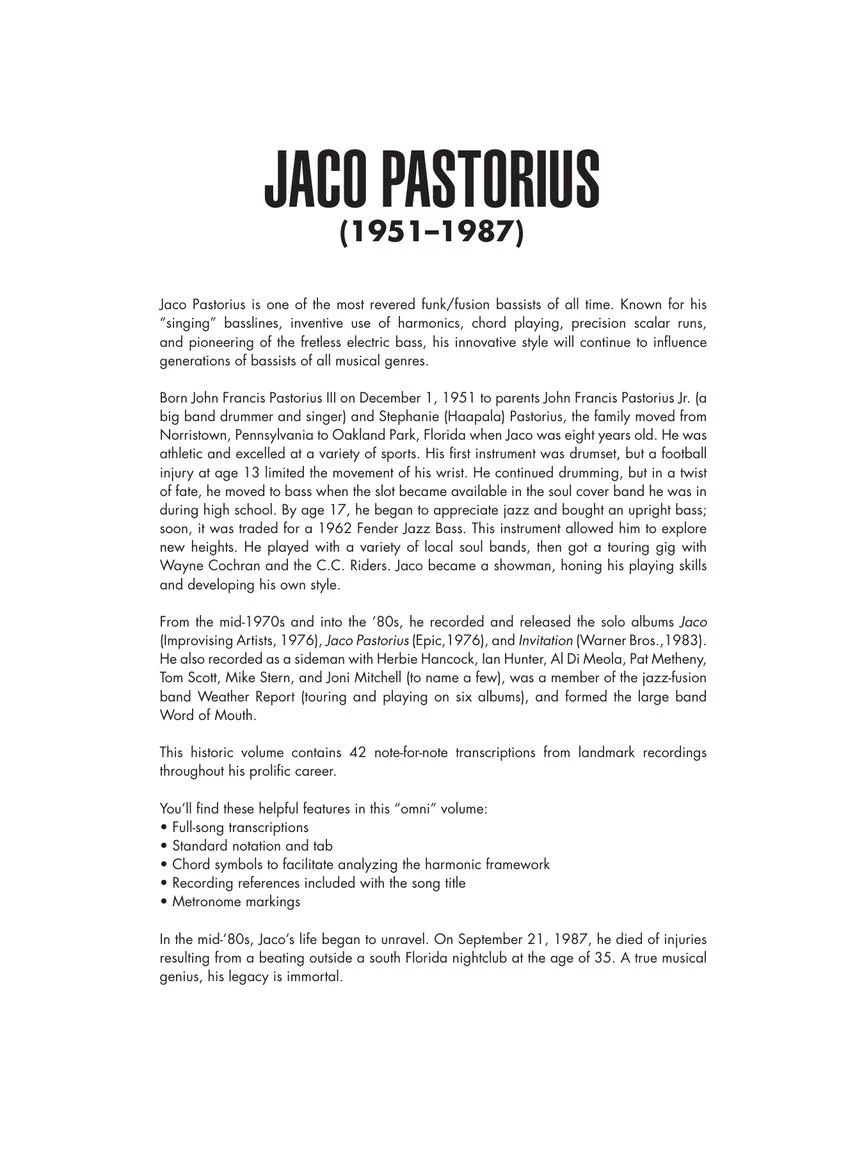 Jaco Pastorius Omnibook - Image 2