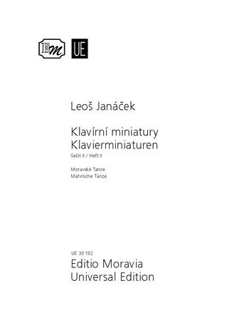 Janacek Piano Miniatures, Vol. 2 - Moravian Dances