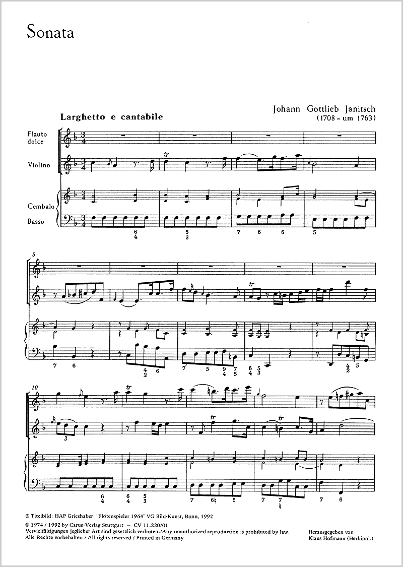 Janitsch Sonata in F major - Image 2
