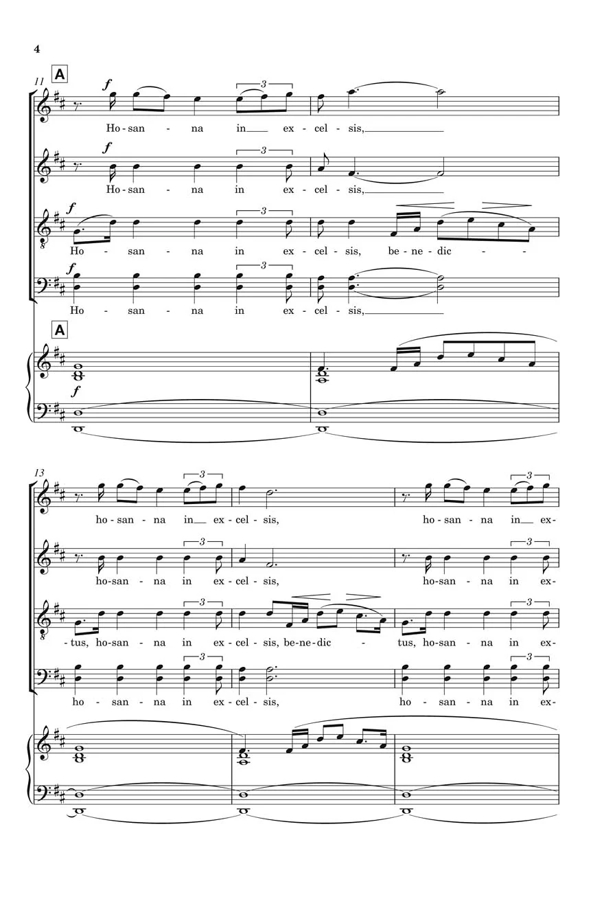 Jenkins Benedictus from The Armed Man: A Mass for Peace SATBB a cappella, Latin - Image 3