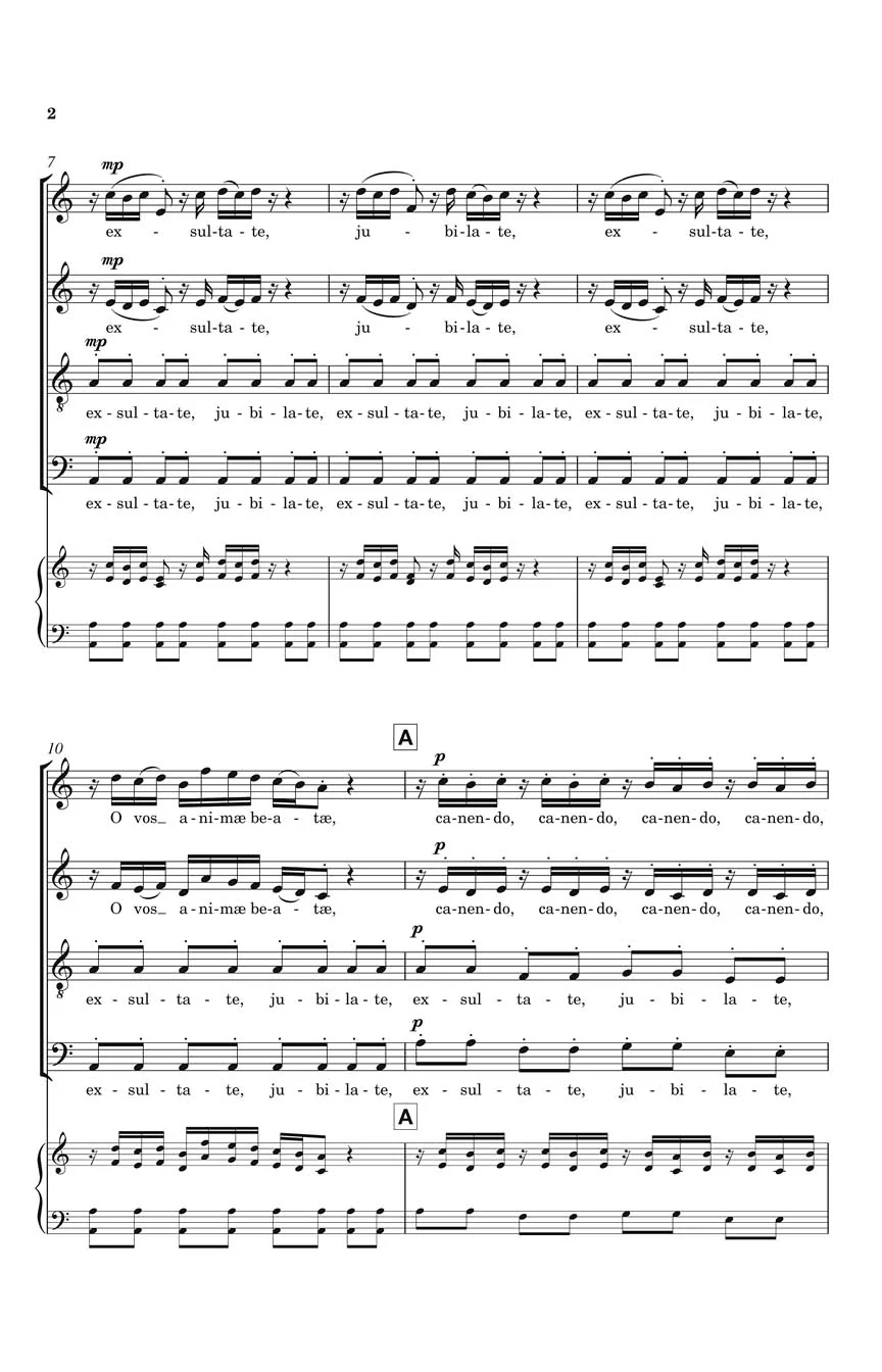 Jenkins Exsultate, Jubilate A Cappella Motet SSAATBB, Latin - Image 3
