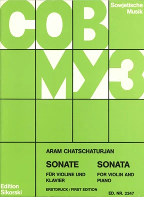 Khachaturian: Sonata (First Edition) Violin and Piano
