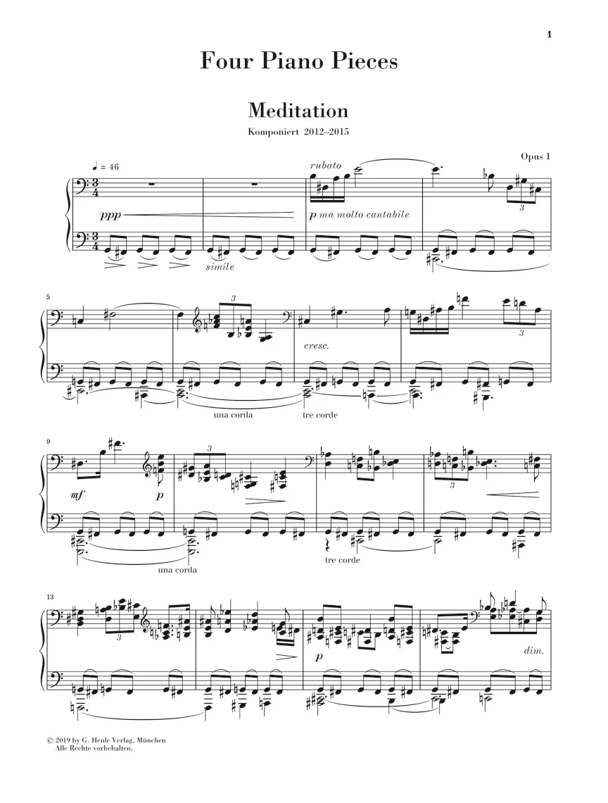 Kissin: Four Piano Pieces, Op. 1 - Image 2