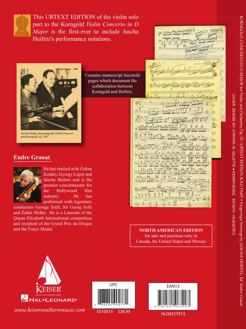 Korngold Violin Concerto In D Major, Op. 35 Violin Solo Part Only Critical Edition - Image 5