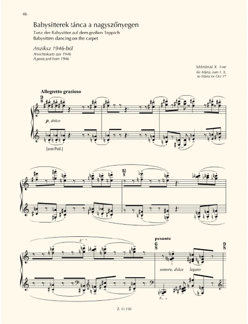 Kurtag Games X Diary Entries, Personal Messages  for Piano Solo - Image 6