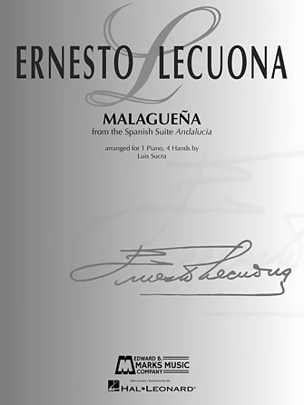 Lecuona Malagueña Piano Duet (1 piano, 4 hands)