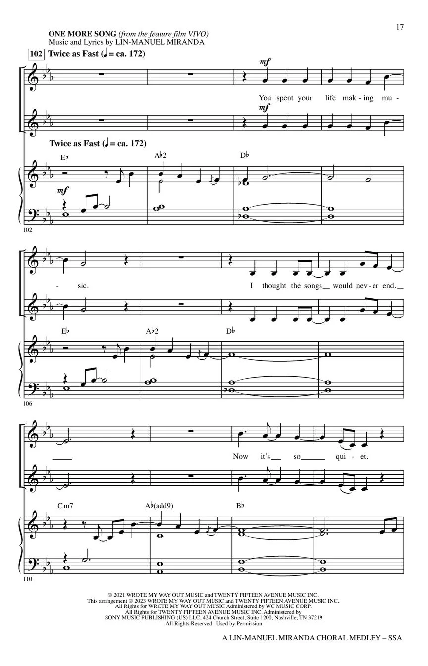 Lin-Manuel Miranda Choral Medley SSA - Image 4