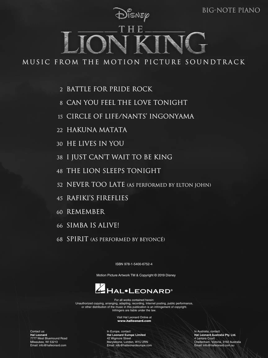 Lion King, The - Big-Note Piano - Image 2