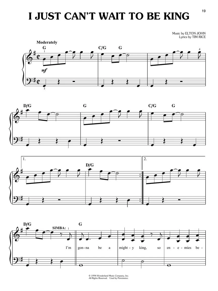 Lion King, The - Easy Piano - Image 5