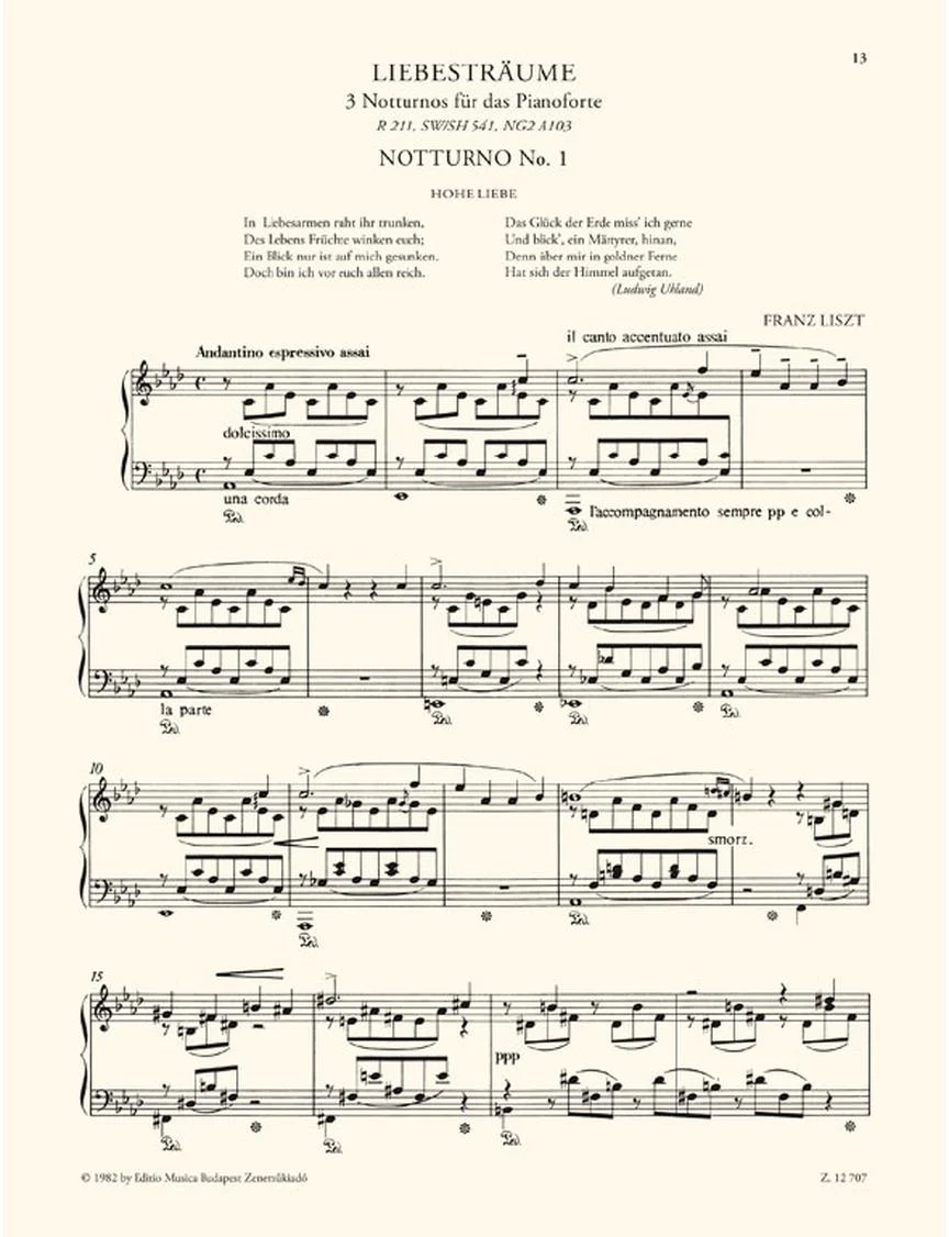 Liszt: Liebestraum (3 Nocturnes) Solo Piano - Image 4