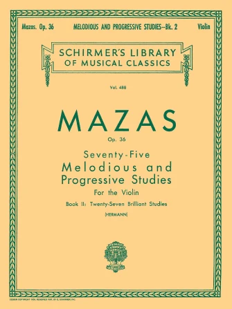 Mazas 75 Melodious and Progressive Studies Opus 36 Book 2