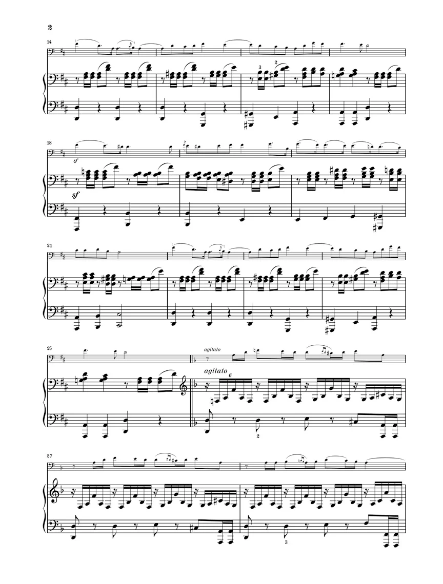 Mendelssohn: Romance sans paroles, Op. 109 for Cello and Piano (Score and Parts) - Image 3
