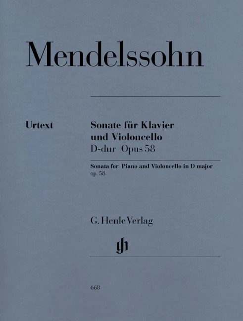 Mendelssohn: Sonata for Piano and Cello D major, Op. 58