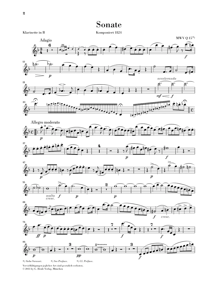 Mendelssohn: Sonata in E flat major for Clarinet and Piano - Image 3