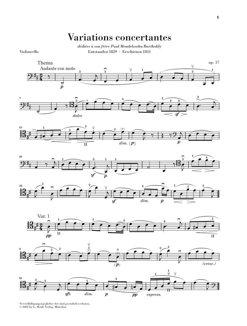 Mendelssohn: Variations, Op. 17 and Other Pieces for Piano and Cello - Image 4