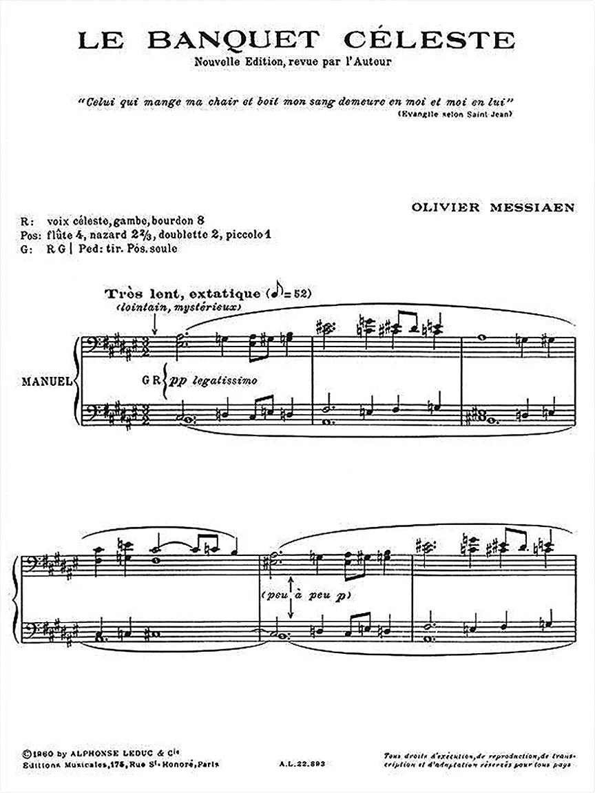 Messiaen Le Banquet Celeste for Organ - Image 2
