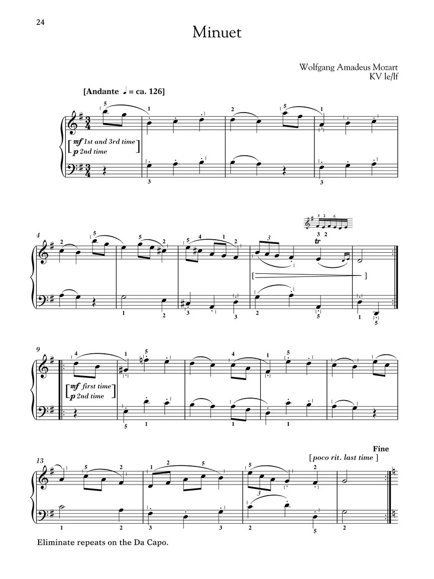 Mozart - 15 Easy Piano Pieces - Schirmer Performance Editions - Book Only - Image 6