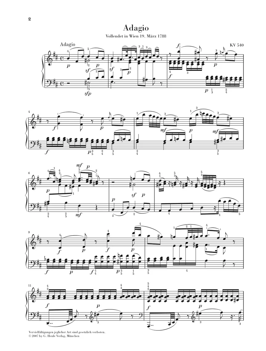 Mozart: Adagio in b minor K. 540 - Image 2