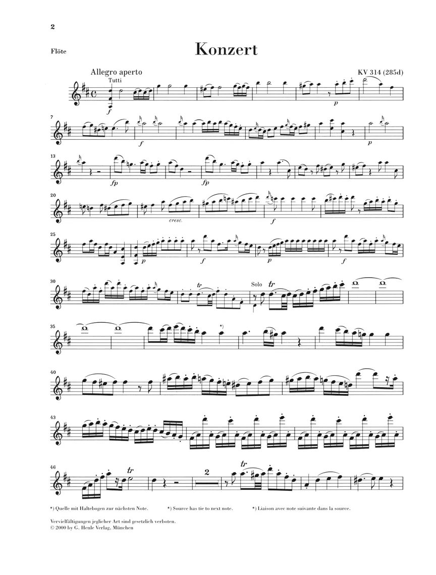 Mozart: Flute Concerto No. 2 in D major K. 314 - Image 3