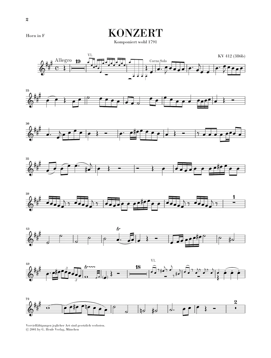 Mozart: Horn Concerto No. 1 in D major with two Rondo versions K. 412/514 - Image 3