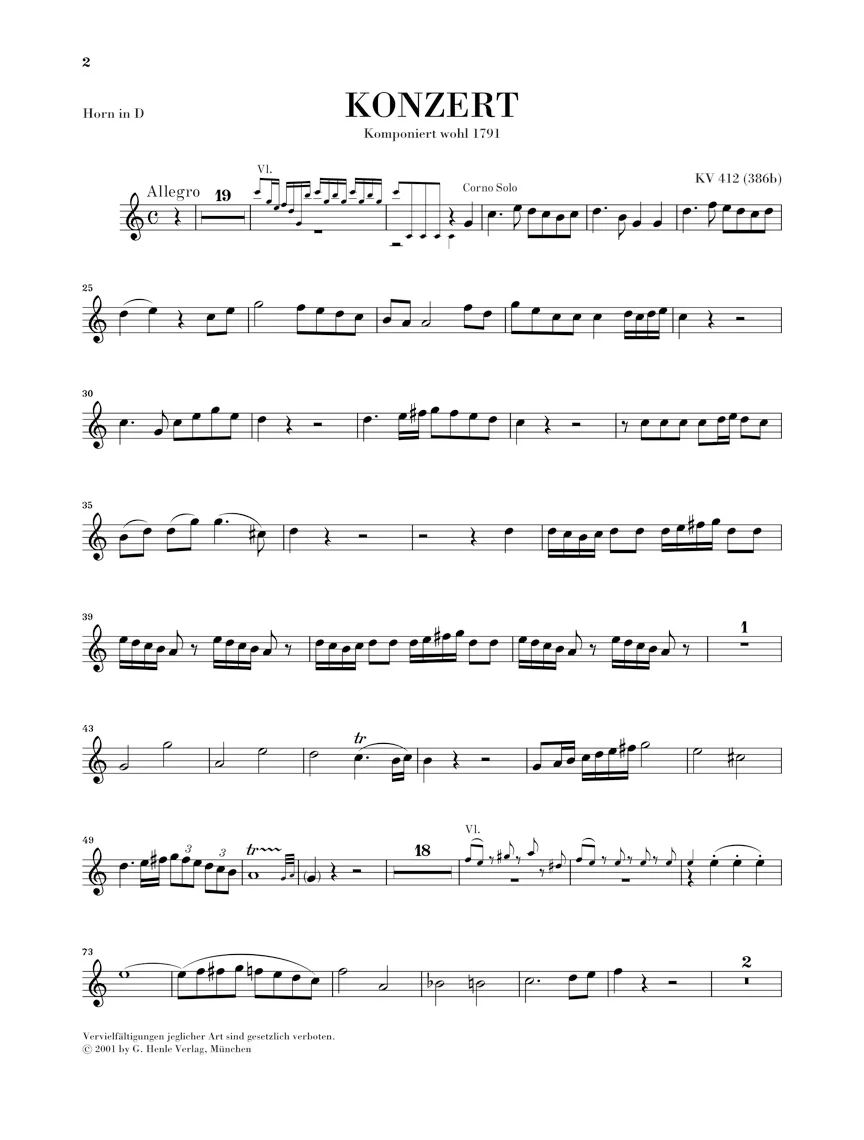 Mozart: Horn Concerto No. 1 in D major with two Rondo versions K. 412/514 - Image 4