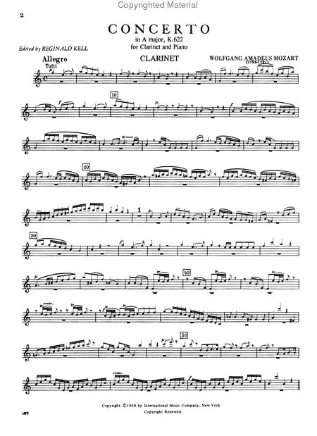 Mozart Concerto in A major, K. 622 (Authentic edition): Edition for Clarinet in B flat - Image 2