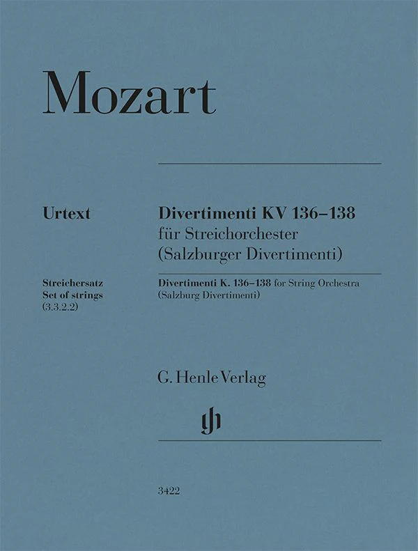 Mozart: Divertimenti K. 136-138 (Salzburg Divertimenti) Set of String Parts