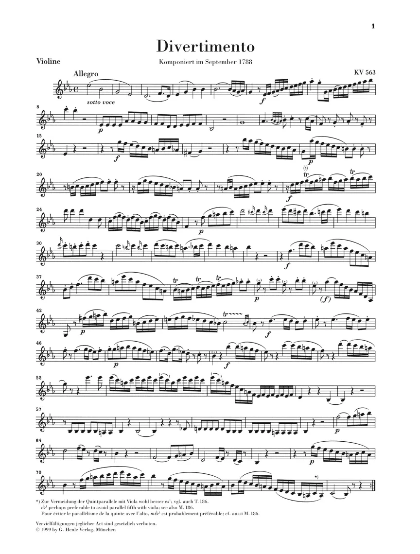 Mozart: Divertimento K. 563 - Fragment K. Anh. 66 - Image 2