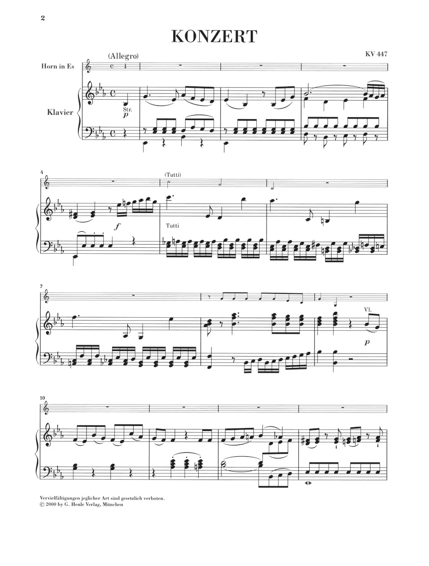 Mozart: Horn Concerto No. 3 in E flat major K. 447 - Image 2