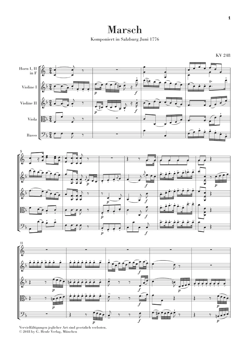 Mozart: March K. 248 and Divertimento K. 247 (Study Score) - Image 2