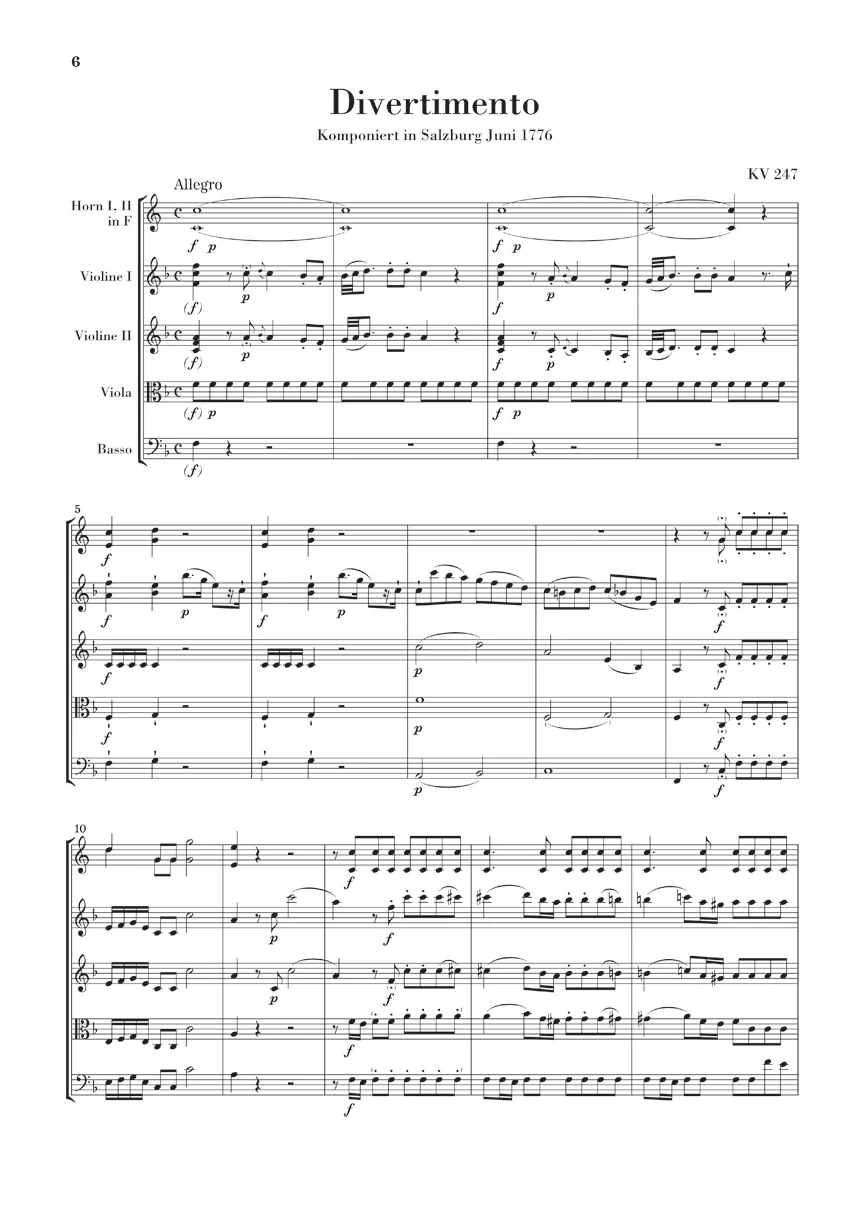 Mozart: March K. 248 and Divertimento K. 247 (Study Score) - Image 3