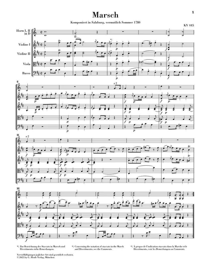 Mozart: March K. 445 and Divertimento K. 334 (Score) - Image 2