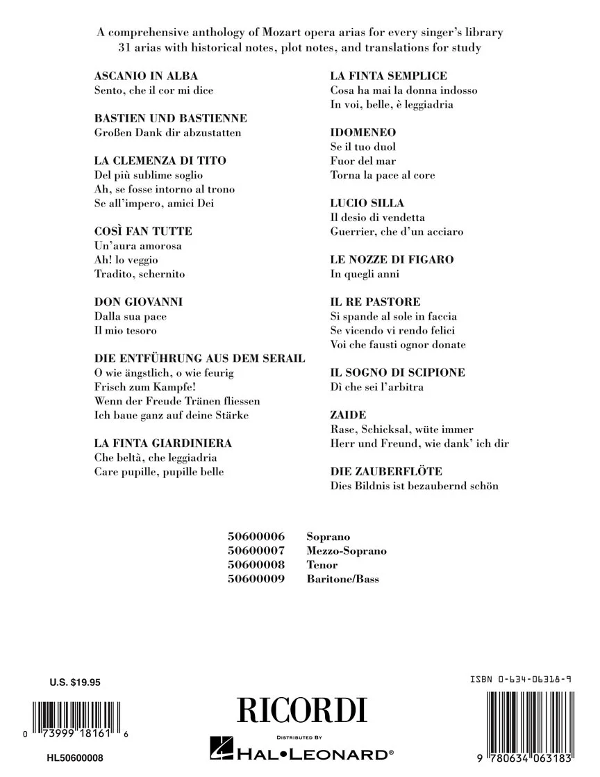Mozart Opera Arias Tenor - Image 2
