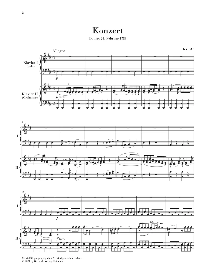 Mozart: Piano Concerto No. 26 in D major K. 537 - Image 2