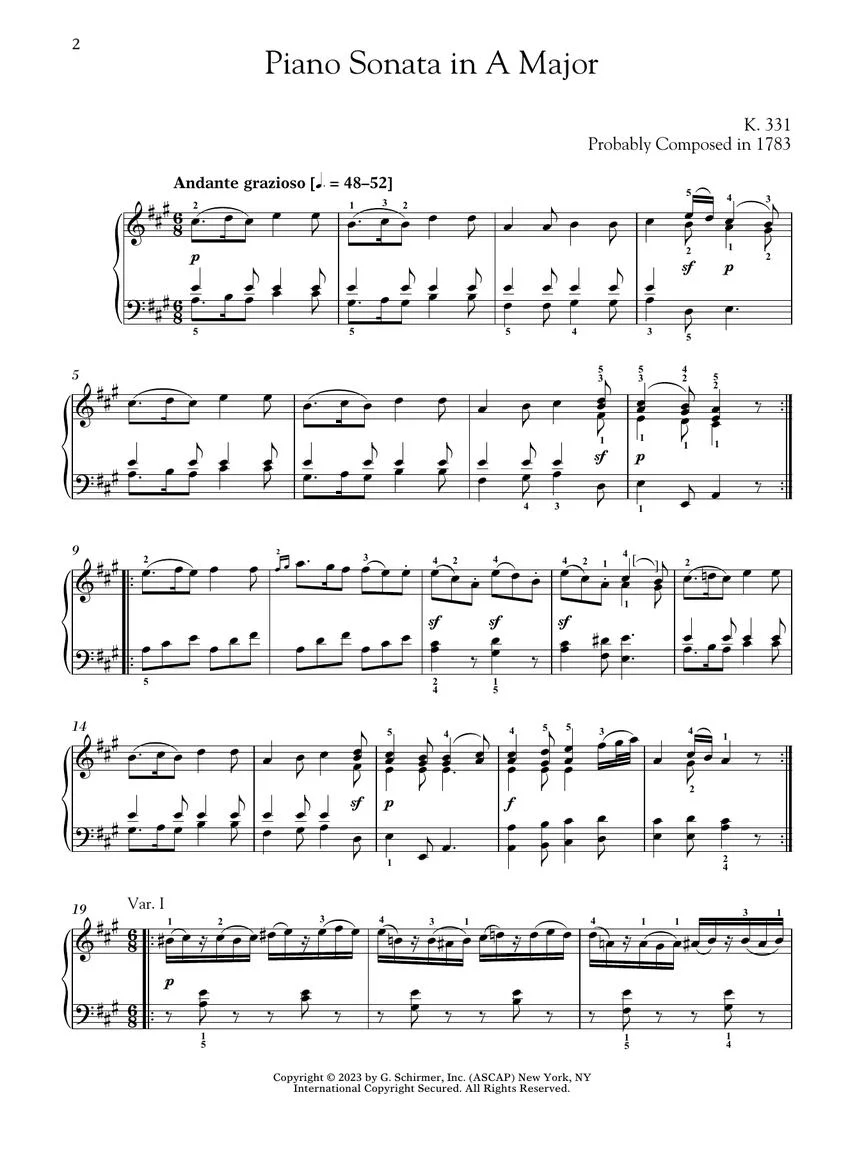Mozart Piano Sonata in A Major, K.331 - Image 4