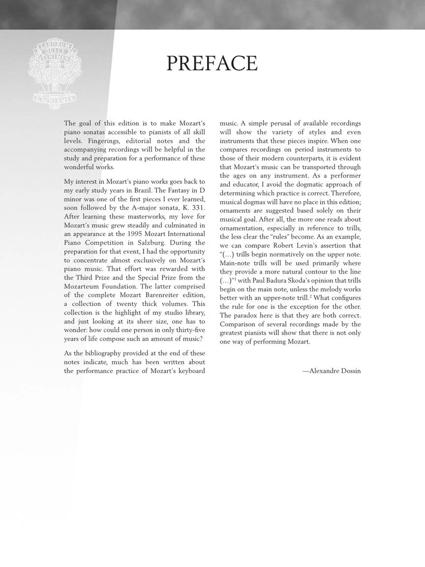 Mozart Piano Sonatas, Volume 1 – Schirmer Performance Editions - Image 2