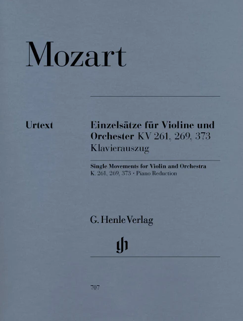 Mozart: Single Movements for Violin and Orchestra K. 261, 269 and 373 (Piano Reduction)