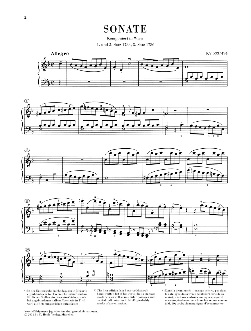 Mozart: Piano Sonata in F major K. 533/494 - Image 2