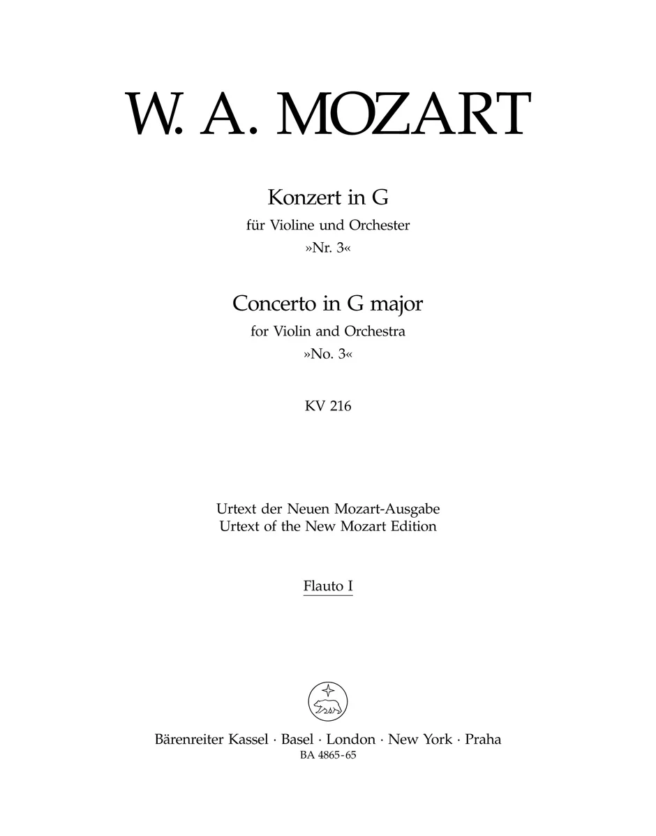 Mozart Concerto for Violin and Orchestra No 3 G major Wind Set