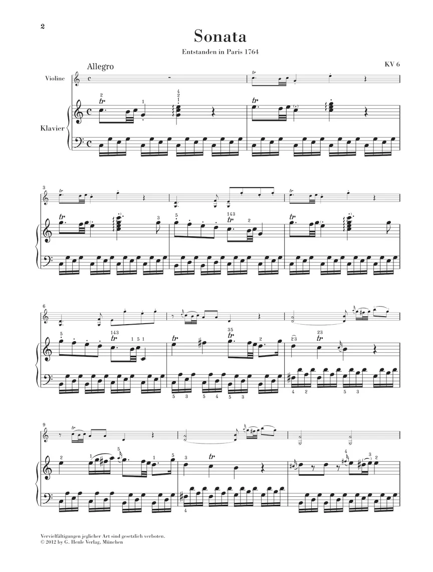 Mozart: "Wunderkind" Sonatas I, K. 6-9 for Piano and Violin - Image 2
