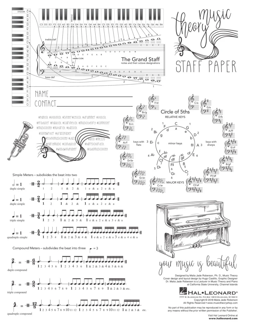Music Theory Staff Paper / Manuscript Paper - Image 2