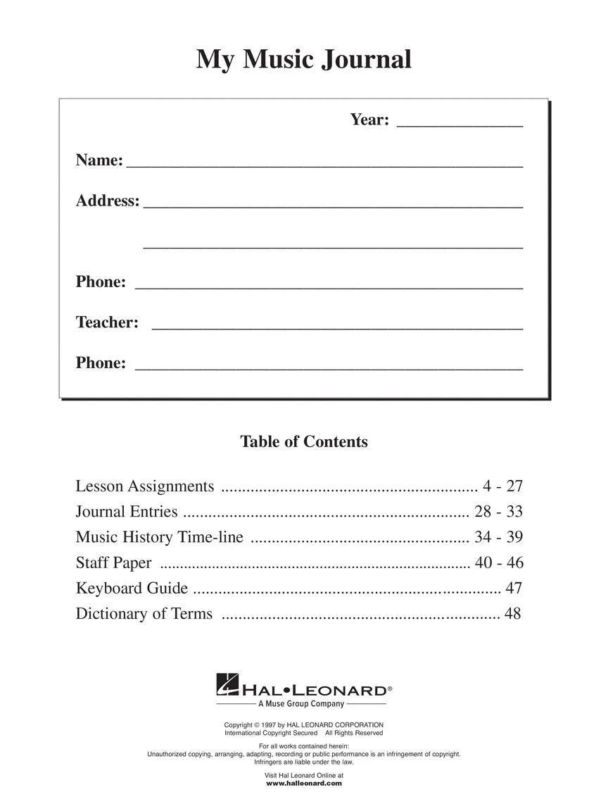 My Music Journal – Student Assignment Book - Image 3