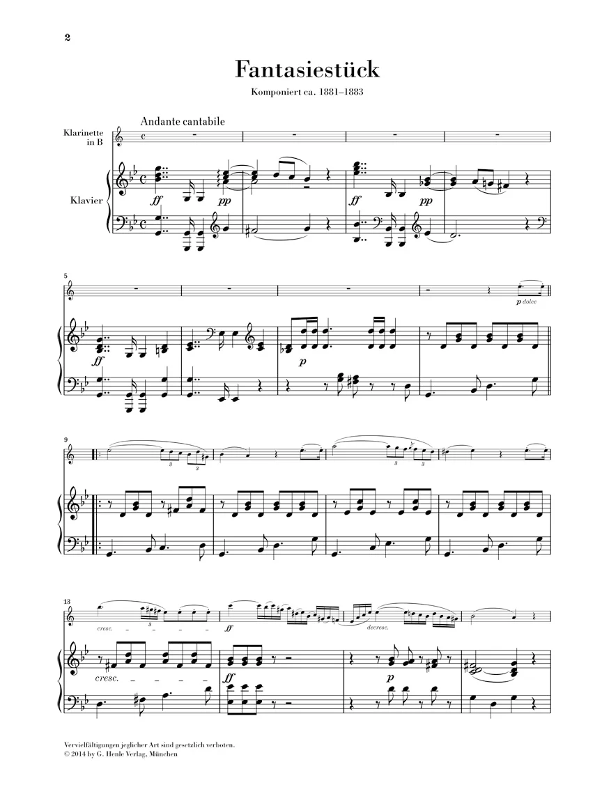 Nielsen: Fantasy Piece in g minor for Clarinet and Piano - Image 2