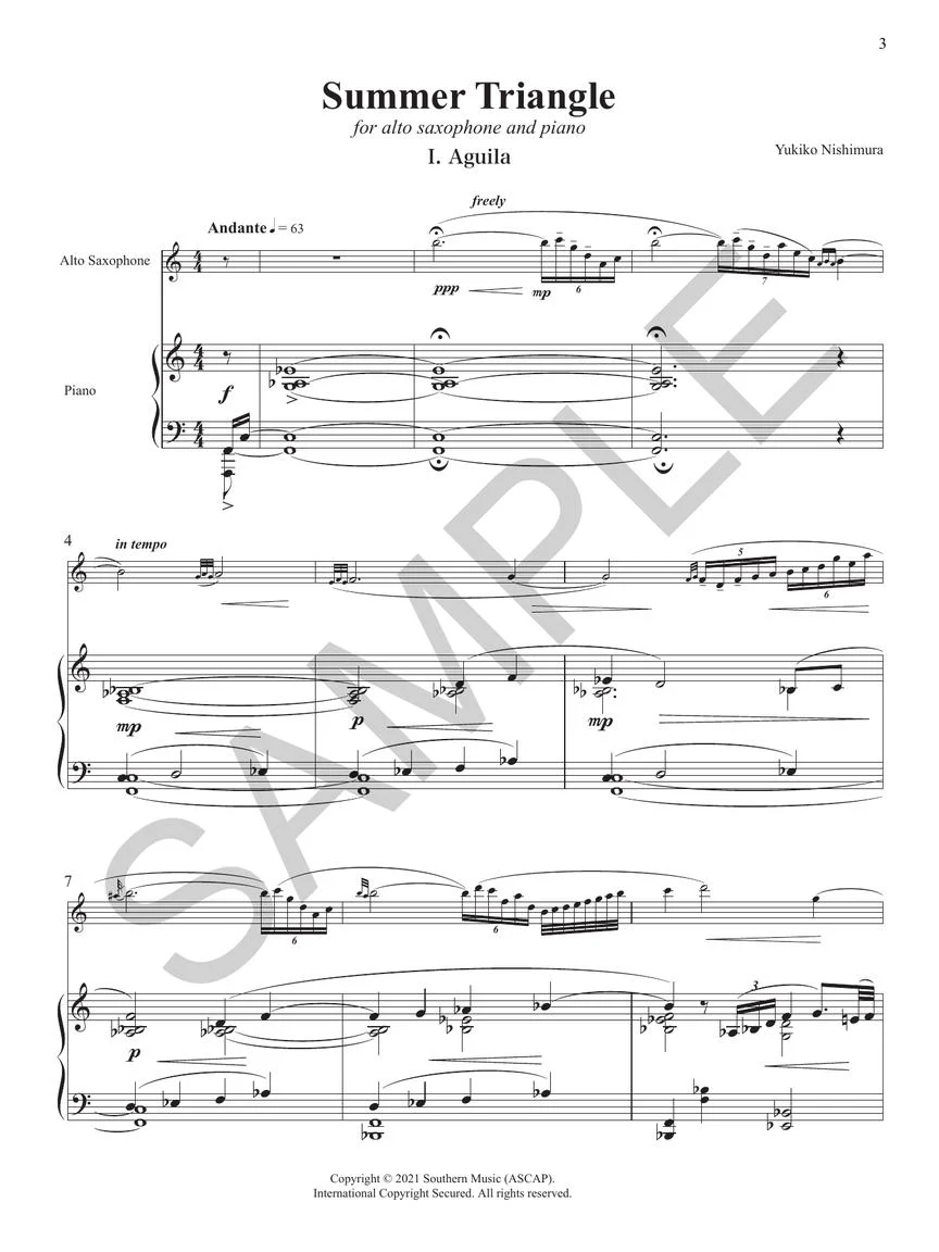 Nishimura Summer Triangle for Alto Sax and Piano - Image 4